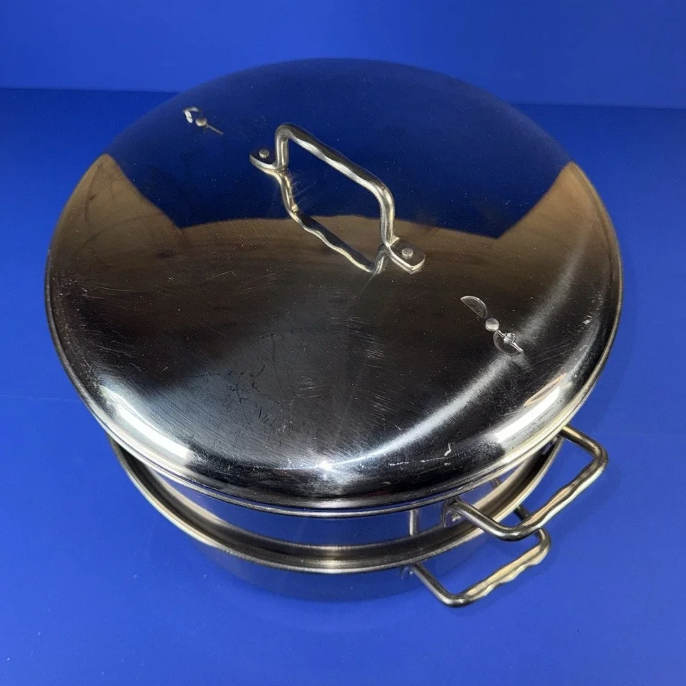 Vollrath Stainless Steel‎ 2 Layer Steamer Pot with Lid 3 Piece Set